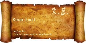 Koda Emil névjegykártya
