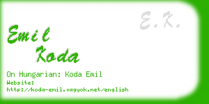 emil koda business card